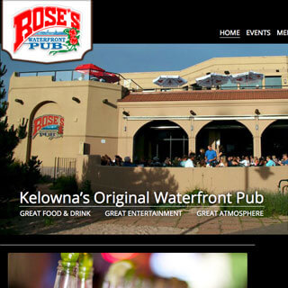 Kelowna WordPress web design and custom themes - Roses Waterfront Pub